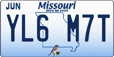 MO license plate YL6M7T