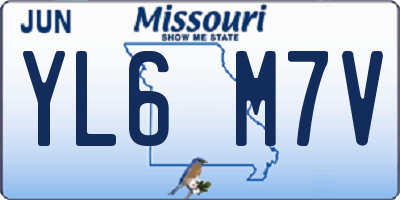 MO license plate YL6M7V