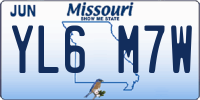 MO license plate YL6M7W