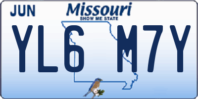 MO license plate YL6M7Y