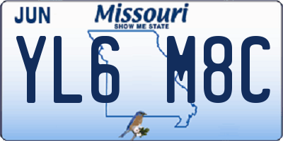 MO license plate YL6M8C