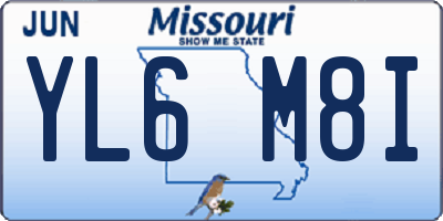 MO license plate YL6M8I