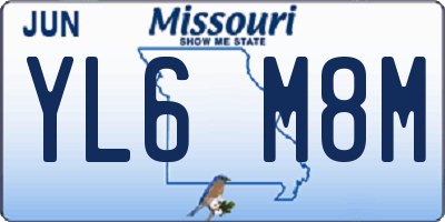 MO license plate YL6M8M