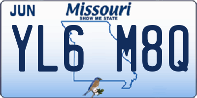 MO license plate YL6M8Q