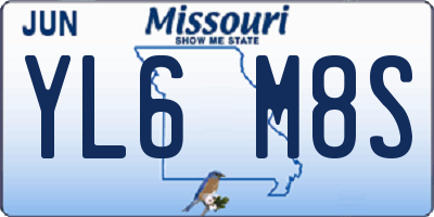 MO license plate YL6M8S