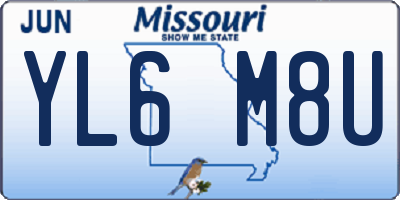 MO license plate YL6M8U