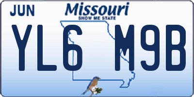 MO license plate YL6M9B
