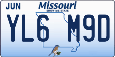 MO license plate YL6M9D