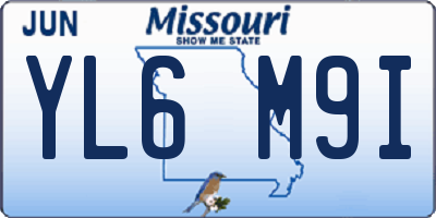 MO license plate YL6M9I