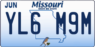 MO license plate YL6M9M