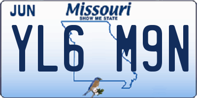 MO license plate YL6M9N