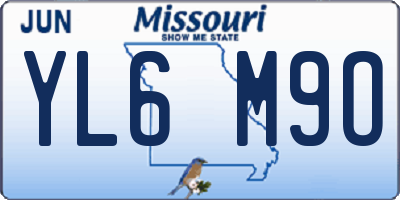 MO license plate YL6M9O