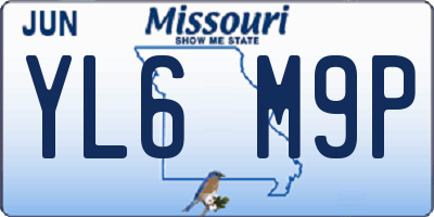 MO license plate YL6M9P