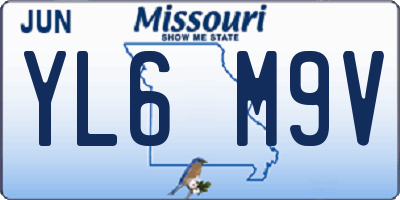 MO license plate YL6M9V