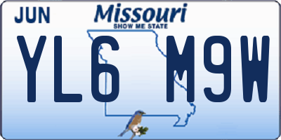 MO license plate YL6M9W