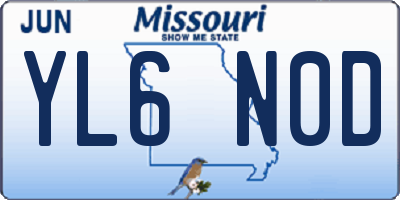MO license plate YL6N0D