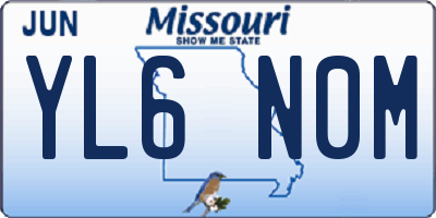 MO license plate YL6N0M