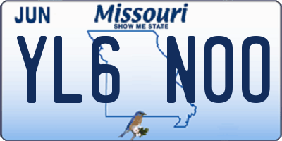 MO license plate YL6N0O