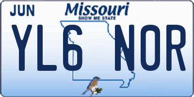 MO license plate YL6N0R