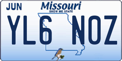 MO license plate YL6N0Z