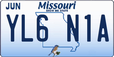 MO license plate YL6N1A