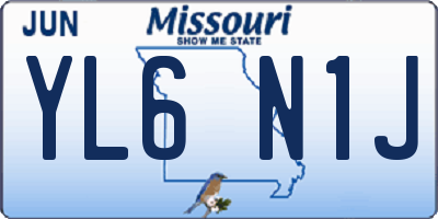 MO license plate YL6N1J