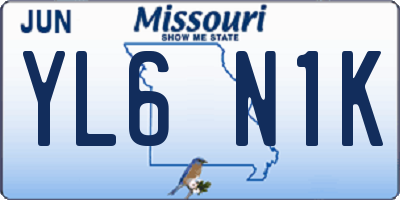 MO license plate YL6N1K