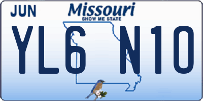 MO license plate YL6N1O