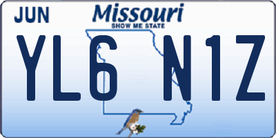 MO license plate YL6N1Z