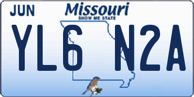 MO license plate YL6N2A