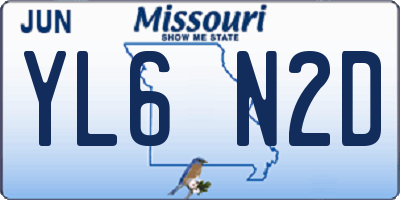 MO license plate YL6N2D