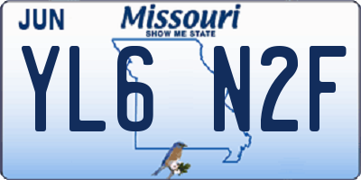 MO license plate YL6N2F
