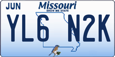 MO license plate YL6N2K