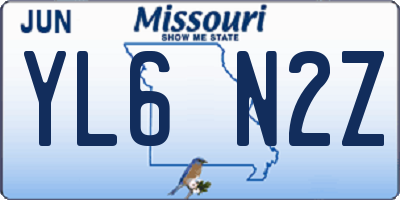 MO license plate YL6N2Z