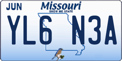 MO license plate YL6N3A