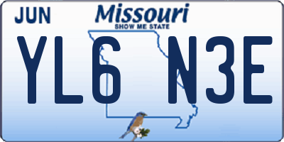 MO license plate YL6N3E