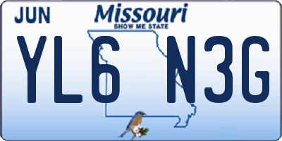 MO license plate YL6N3G