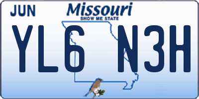 MO license plate YL6N3H