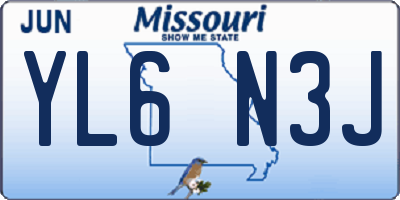 MO license plate YL6N3J