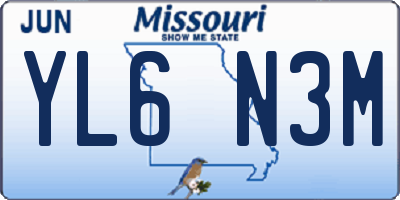 MO license plate YL6N3M