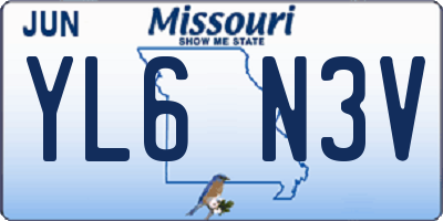 MO license plate YL6N3V