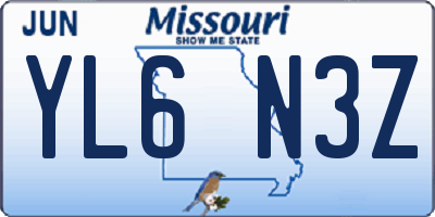 MO license plate YL6N3Z