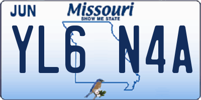 MO license plate YL6N4A