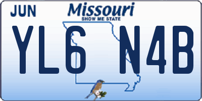 MO license plate YL6N4B