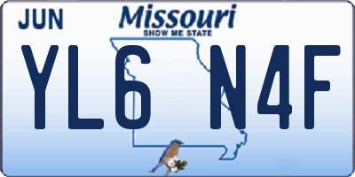 MO license plate YL6N4F