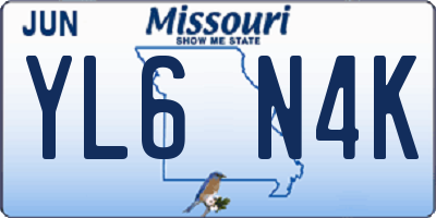 MO license plate YL6N4K