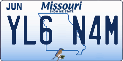 MO license plate YL6N4M