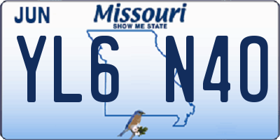 MO license plate YL6N4O