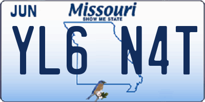 MO license plate YL6N4T
