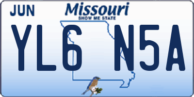 MO license plate YL6N5A
